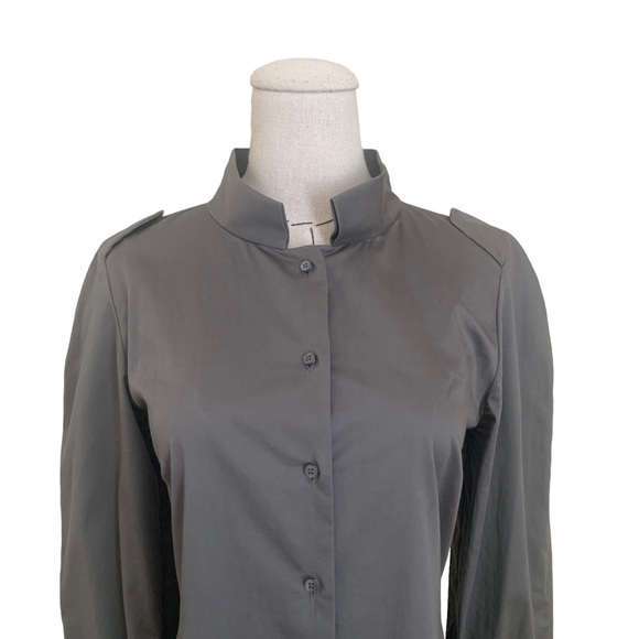Celine Gray Button Down Shirt Blouse sz 38 *Flawed - Picture 2 of 12